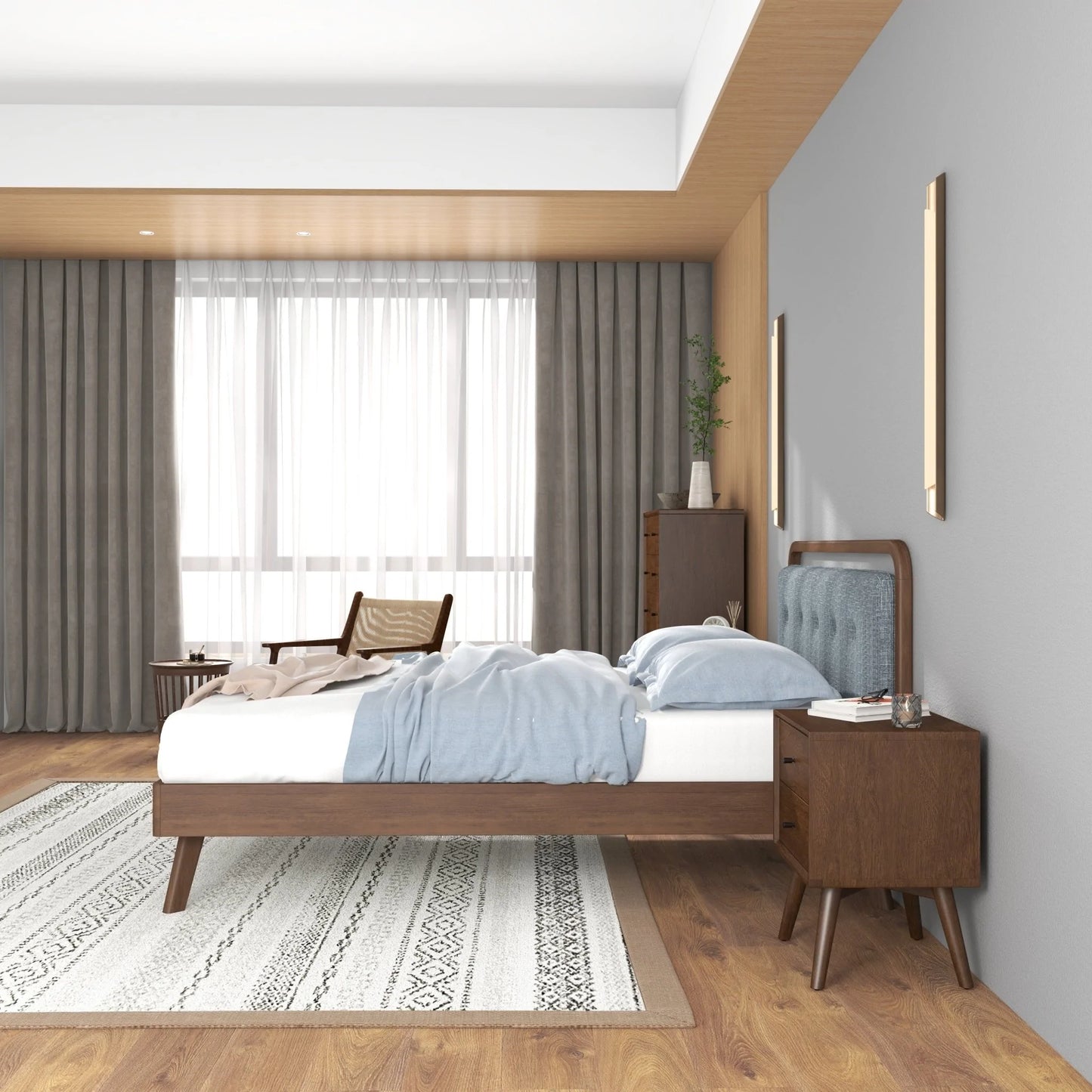 Modern Divani Wood Platform Bed