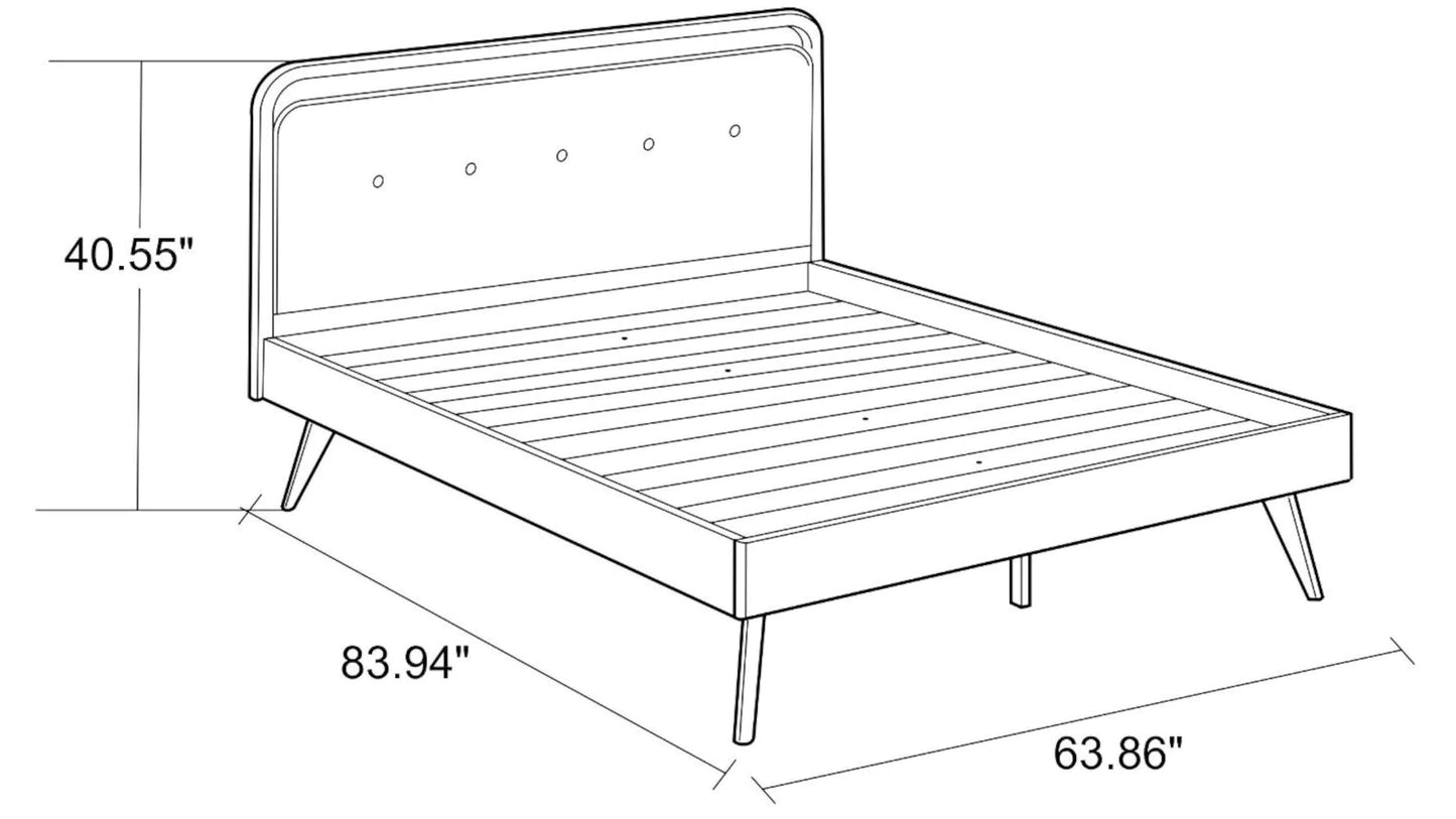 Modern Divani Wood Platform Bed