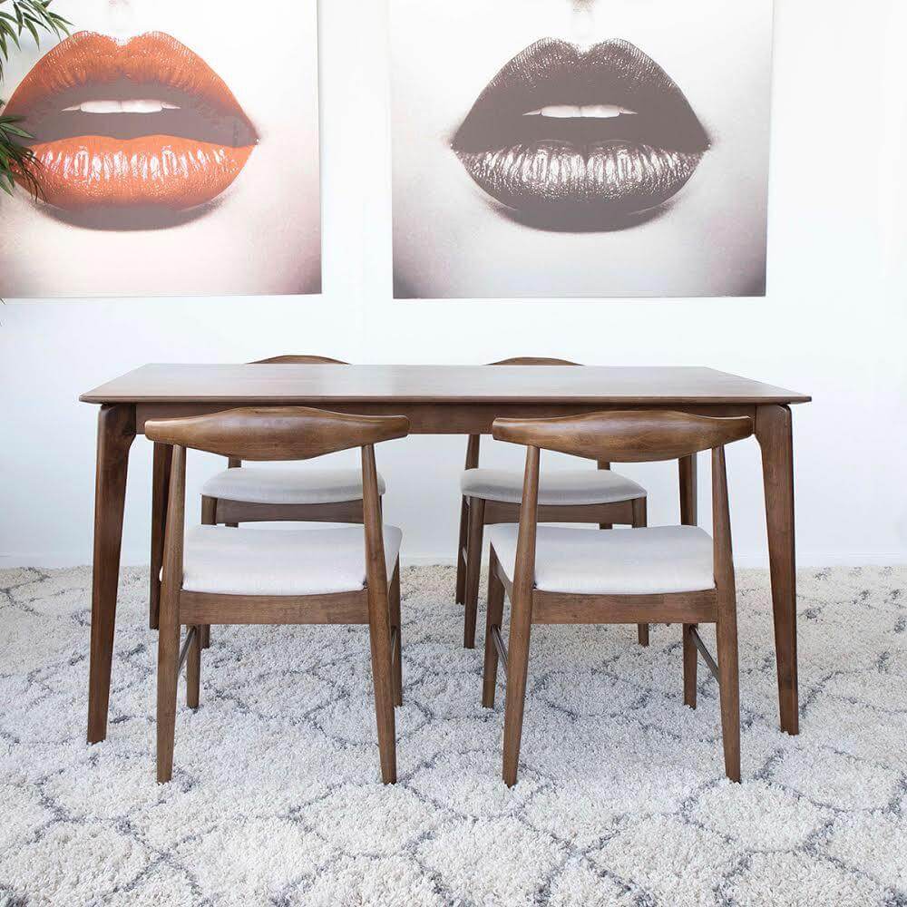 Abbott Dining set with 4 Winston Beige Chairs (Large)