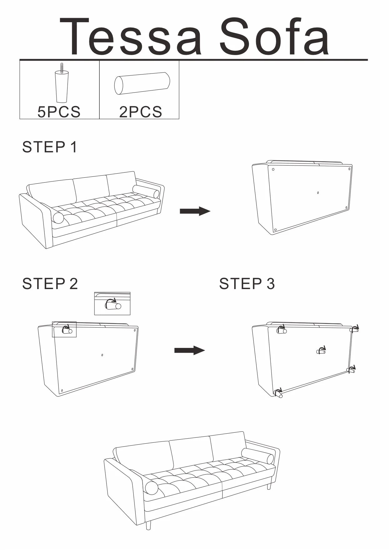 Tessa Sofa (Dark Grey Linen)