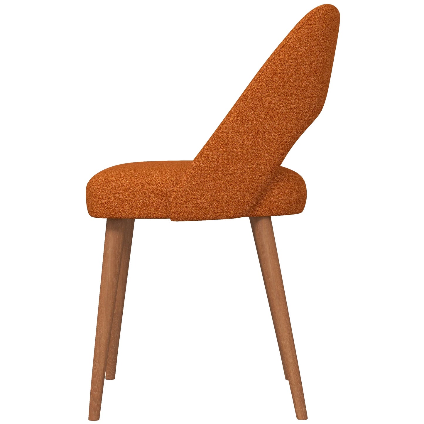 Ariana Modern Dining Chair (Burnt Orange Boucle)