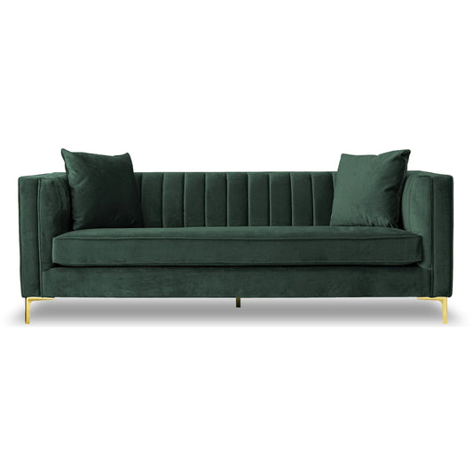 Kendra Sofa 91" (Green Velvet)
