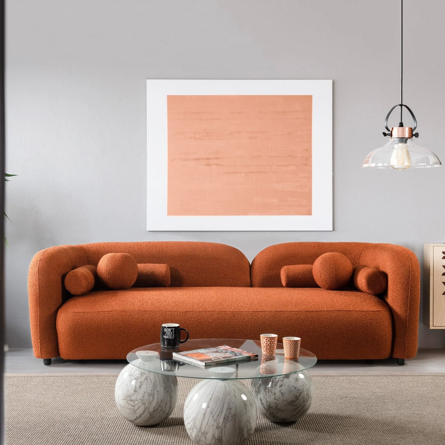 Bodrum Sofa (Burnt Orange Boucle)