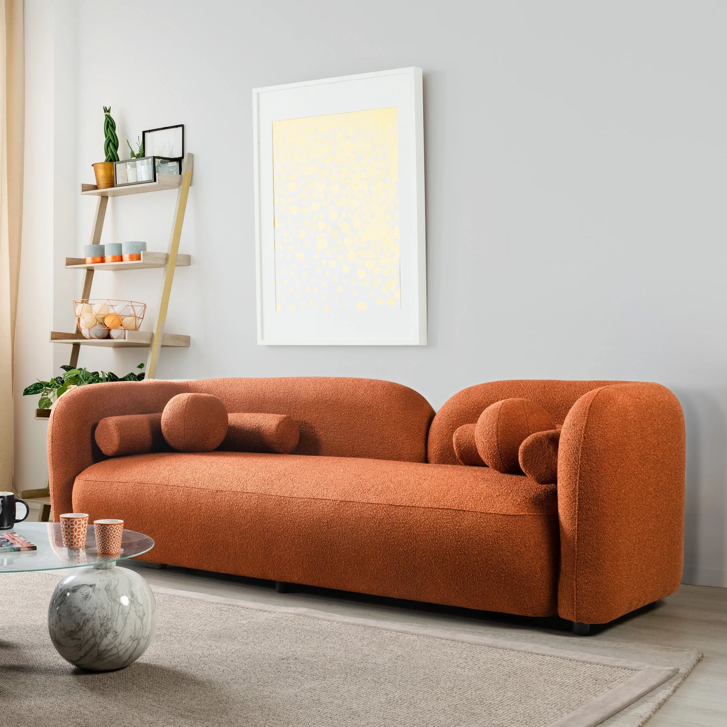 Bodrum Sofa (Burnt Orange Boucle)