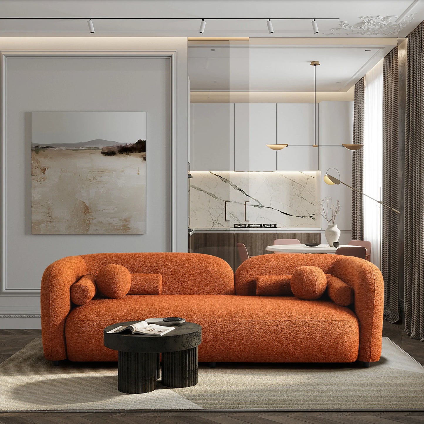 Bodrum Sofa (Burnt Orange Boucle)