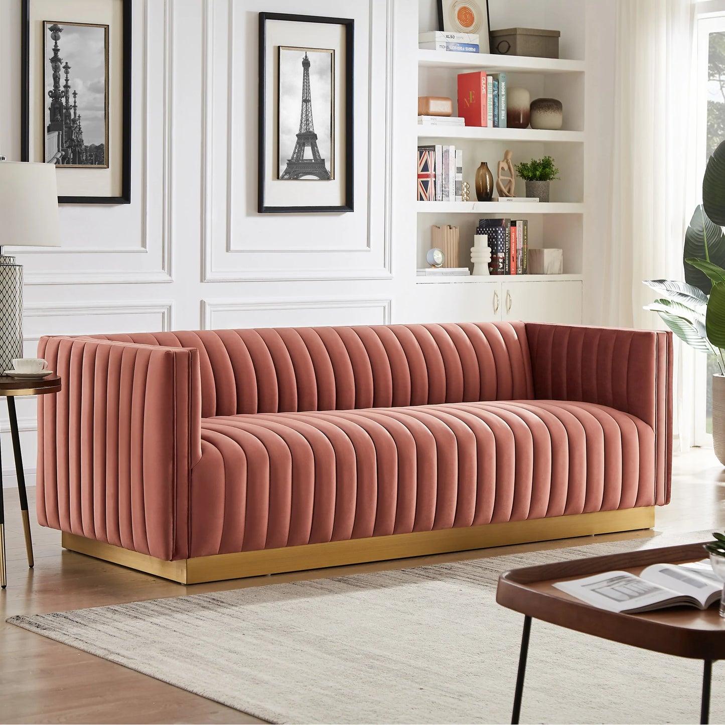 Atlanta Sofa (Coral Velvet)