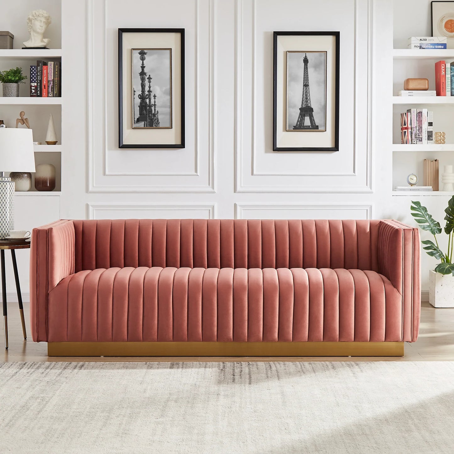 Atlanta Sofa (Coral Velvet)