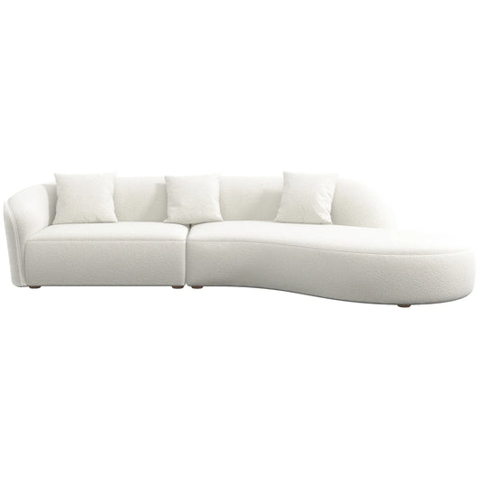 Galleria Japandi Style Curvy Sectional Sofa (Ivory Boucle)