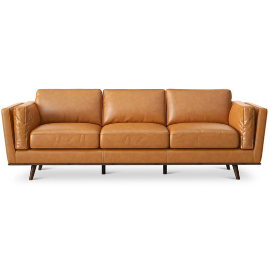 Ferre Leather Sofa (Tan)