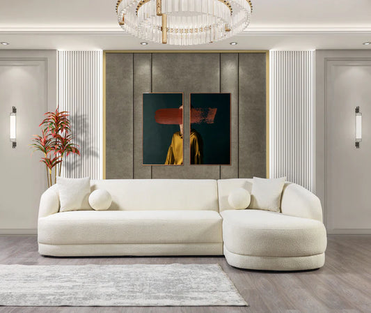 Bella Ivory Boucle RAF Sectional