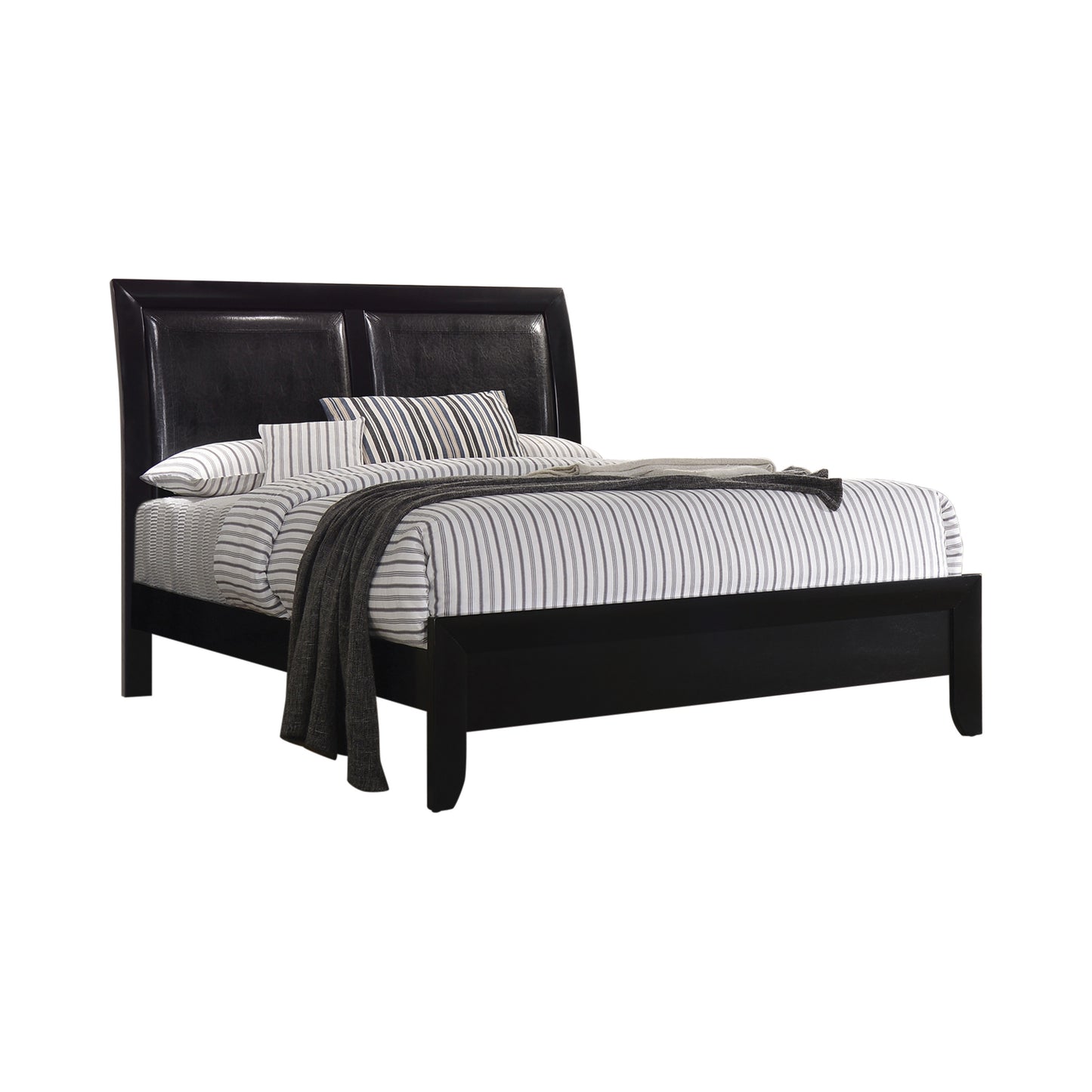 Briana Panel Bedroom Set With Sleigh Headboard Black - 200701