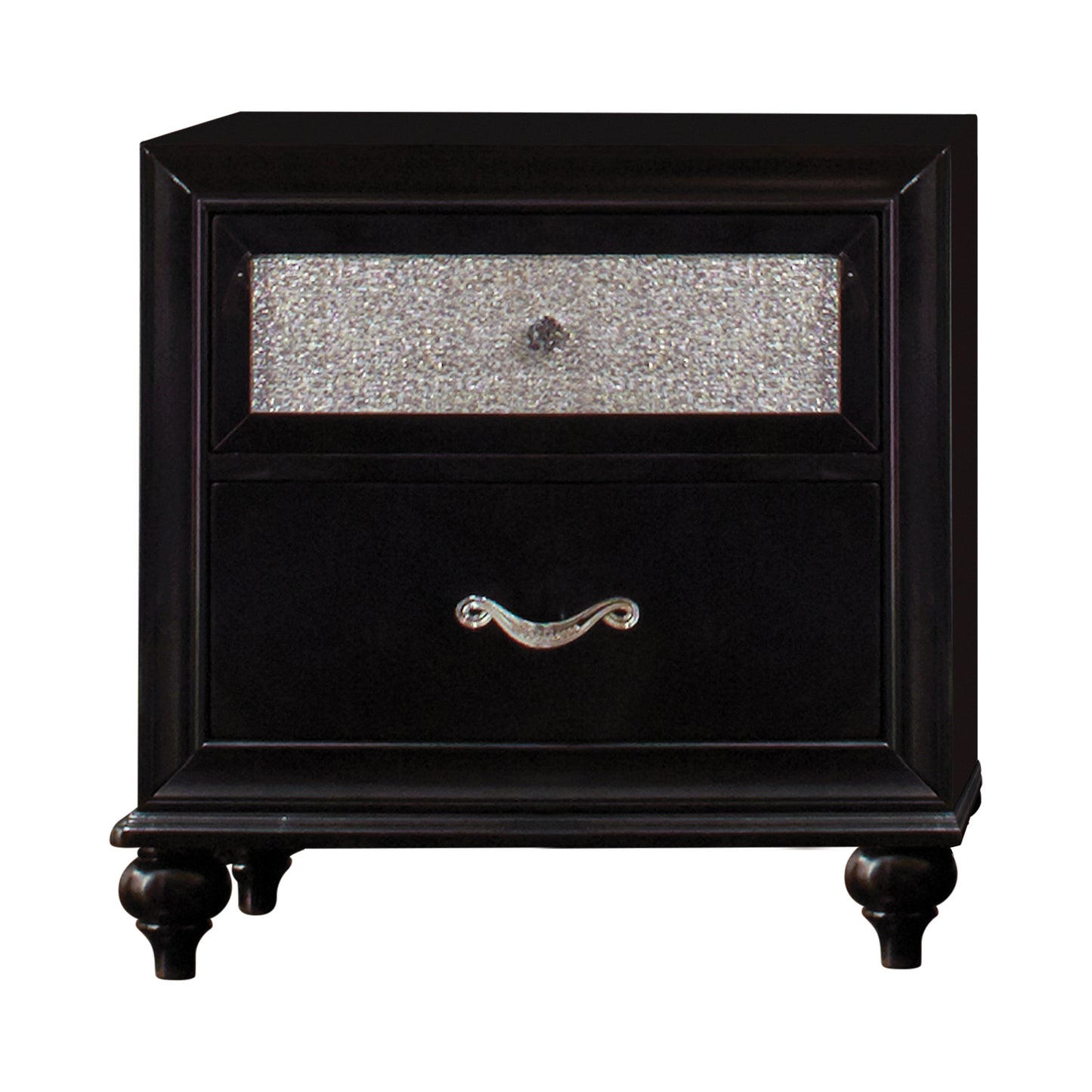 Barzini Bedroom Set With Upholstered Headboard Black- 200891