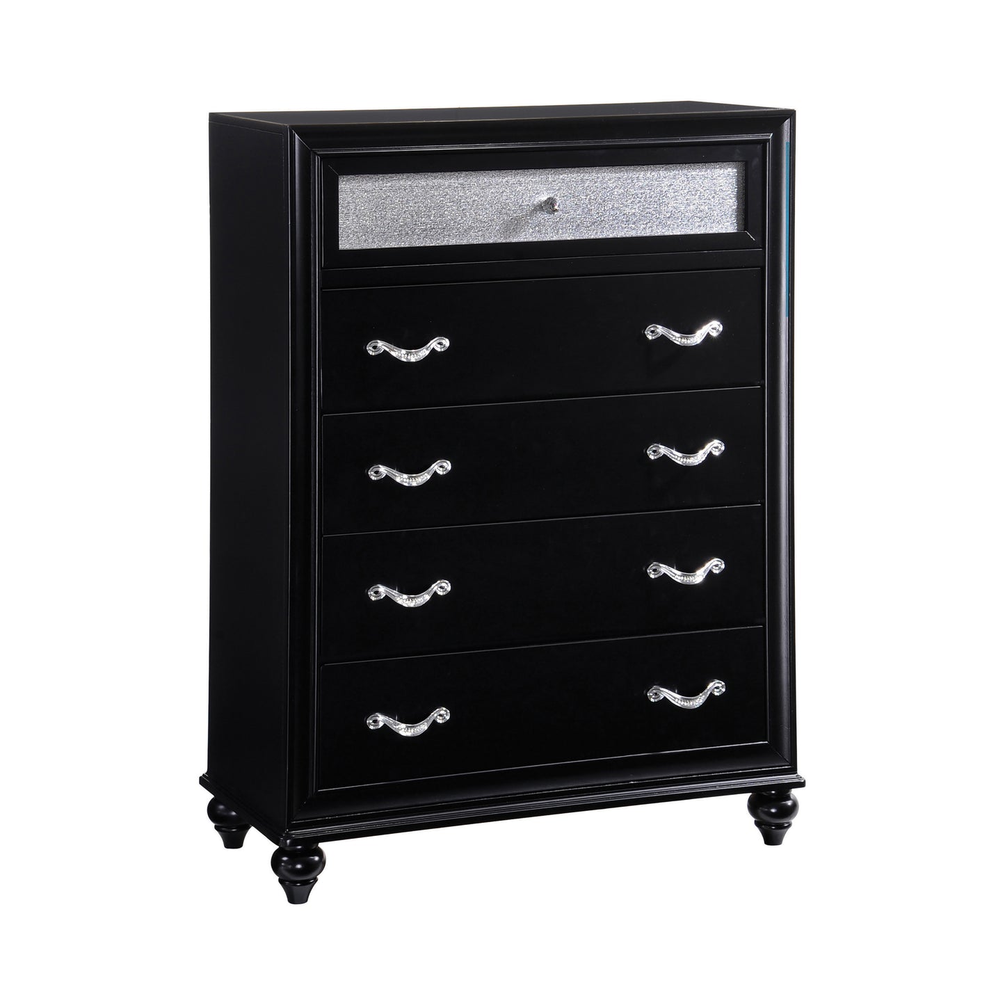 Barzini Bedroom Set With Upholstered Headboard Black- 200891