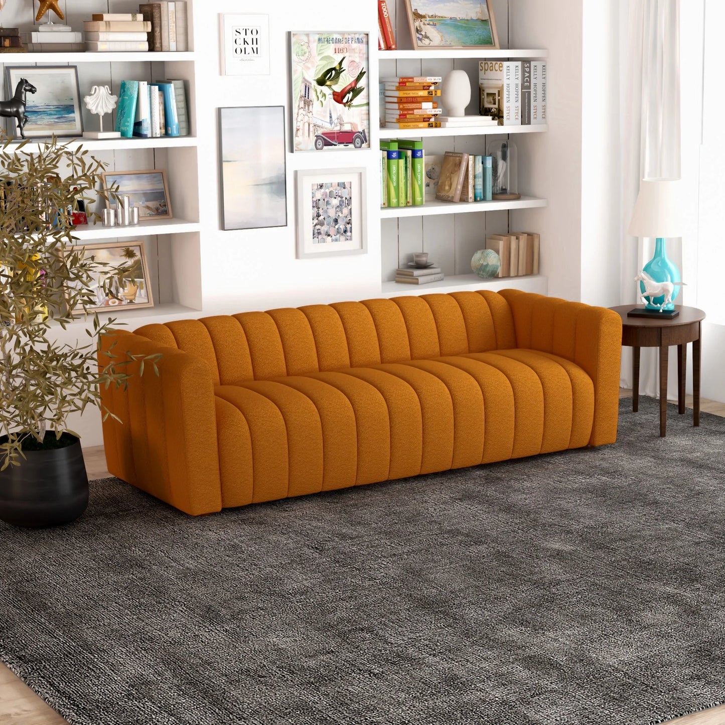 Clara Sofa (Burnt Orange Boucle)