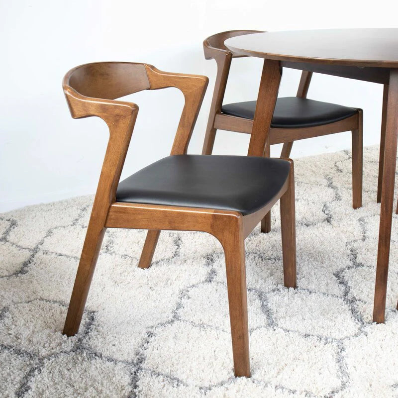 Reggie Dining Chair (Black Leather)