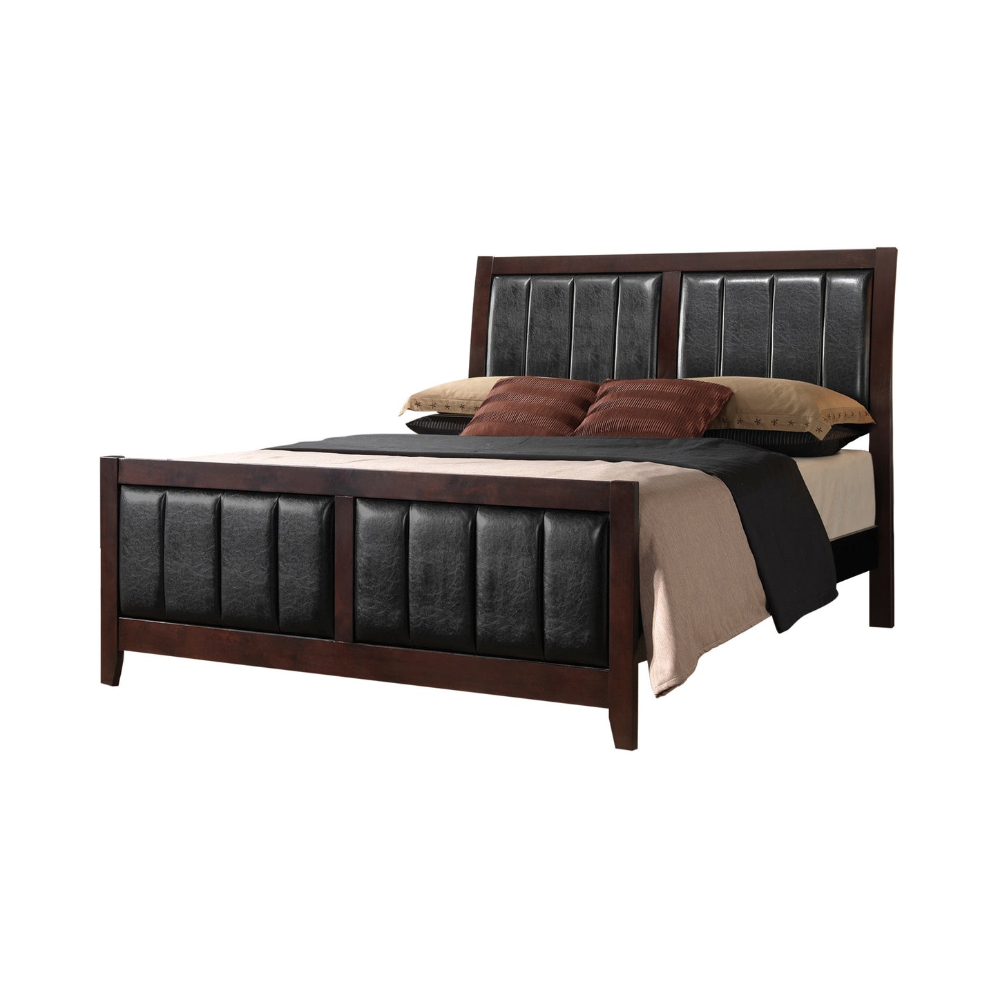 Carlton Bedroom Set With Upholstered Headboard Cappuccino - 202091K