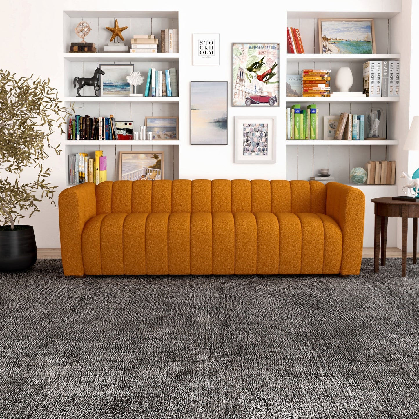 Clara Sofa (Burnt Orange Boucle)