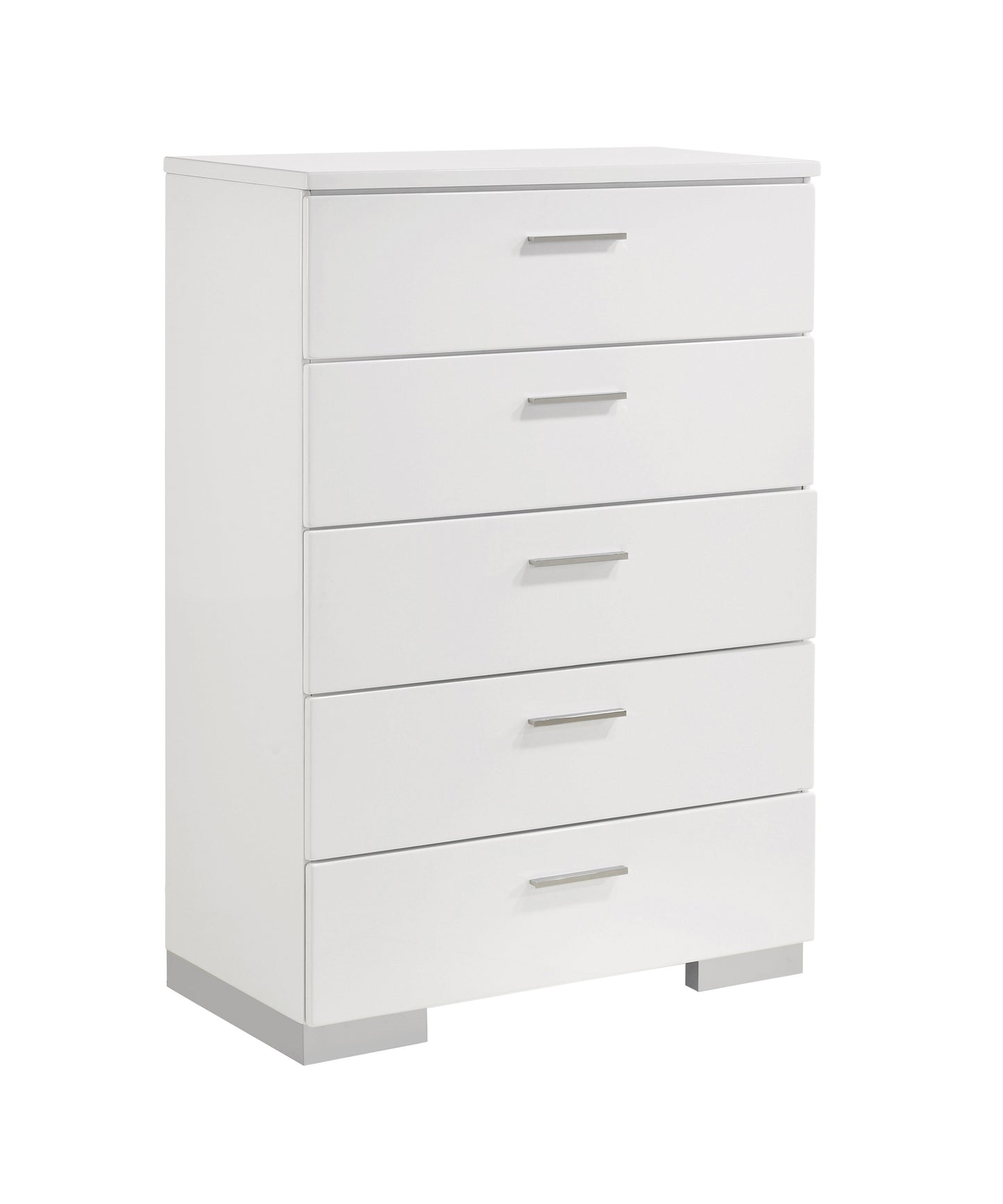 Felicity Bedroom Set With LED Light Headboard Glossy White - 203500