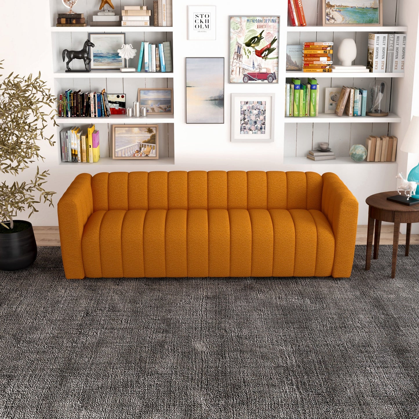 Clara Sofa (Burnt Orange Boucle)