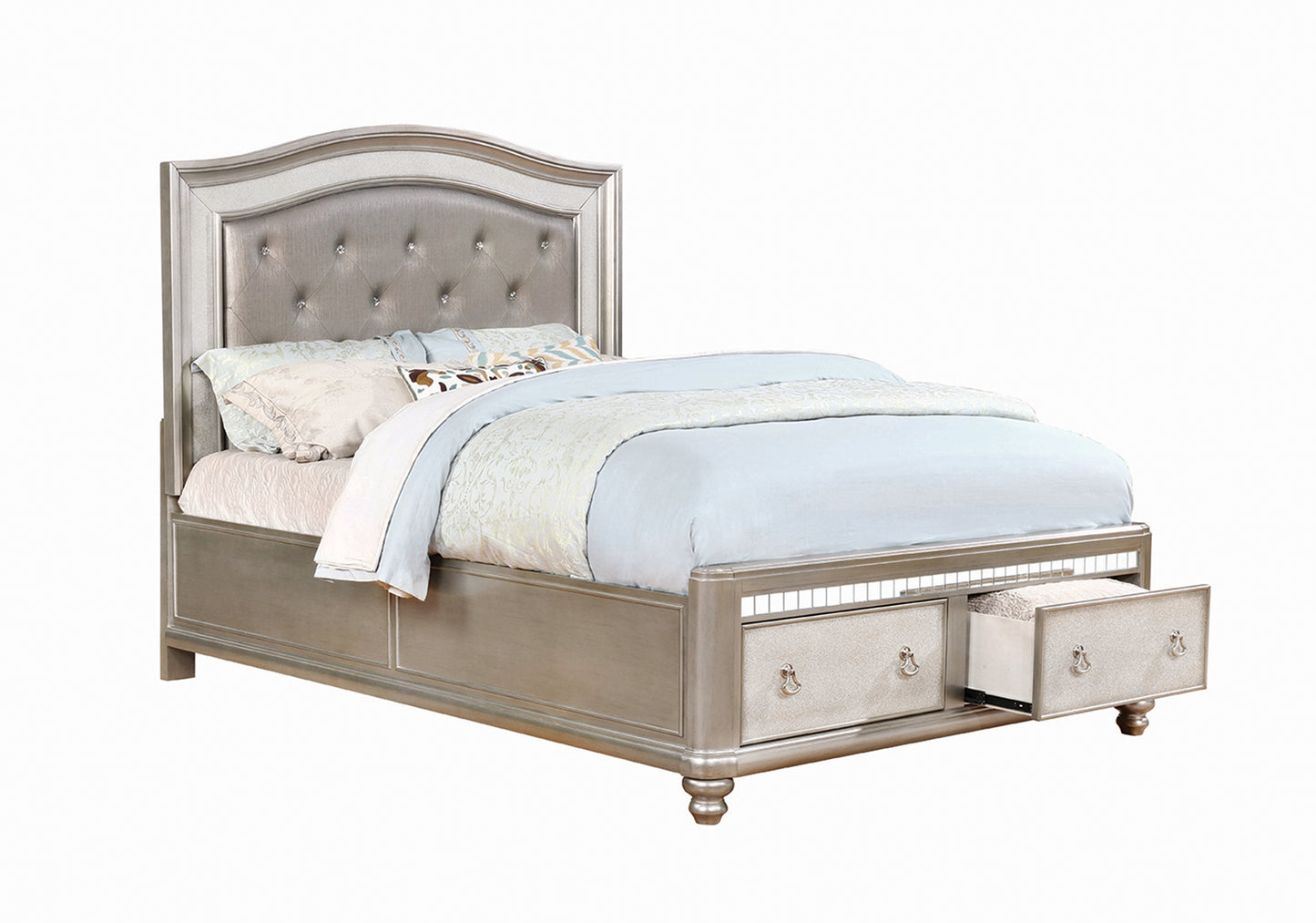 Bling Game Storage Bedroom Set Metallic Platinum - 204180