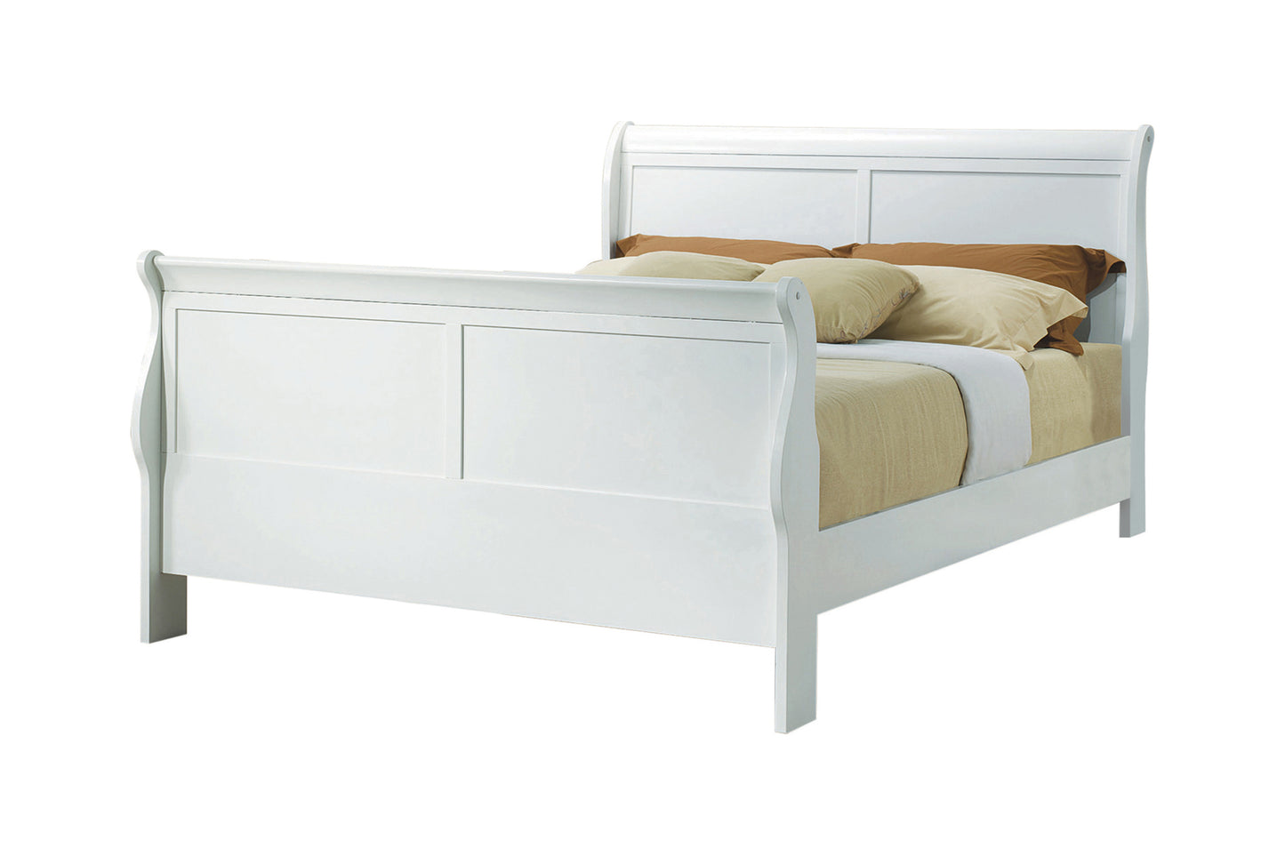 Louis Philippe Panel Bed White Collection - 204691
