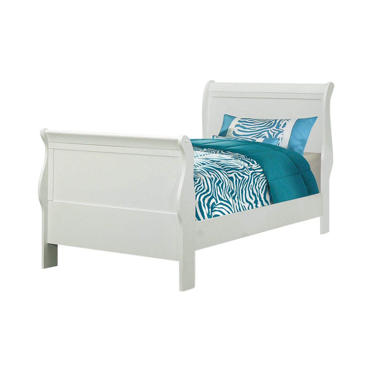 Louis Philippe Panel Bed White Collection - 204691