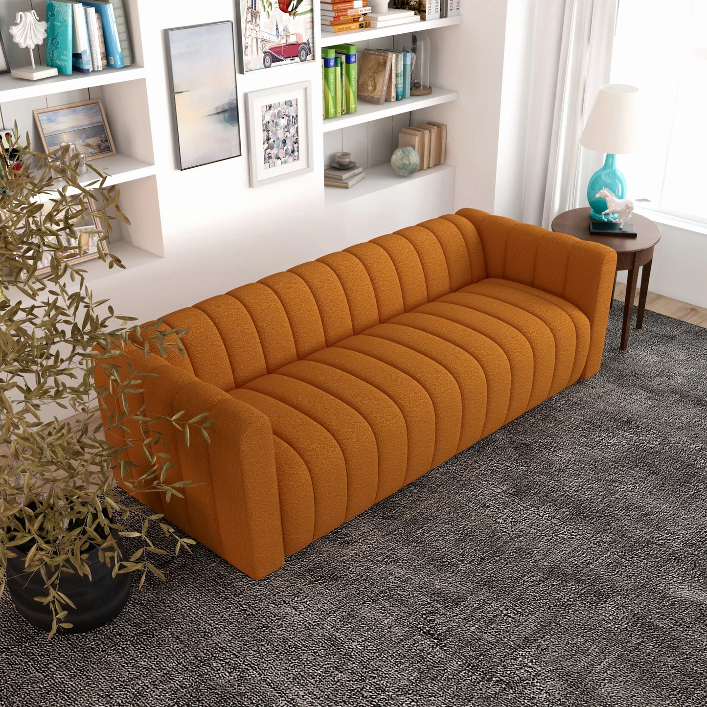Clara Sofa (Burnt Orange Boucle)
