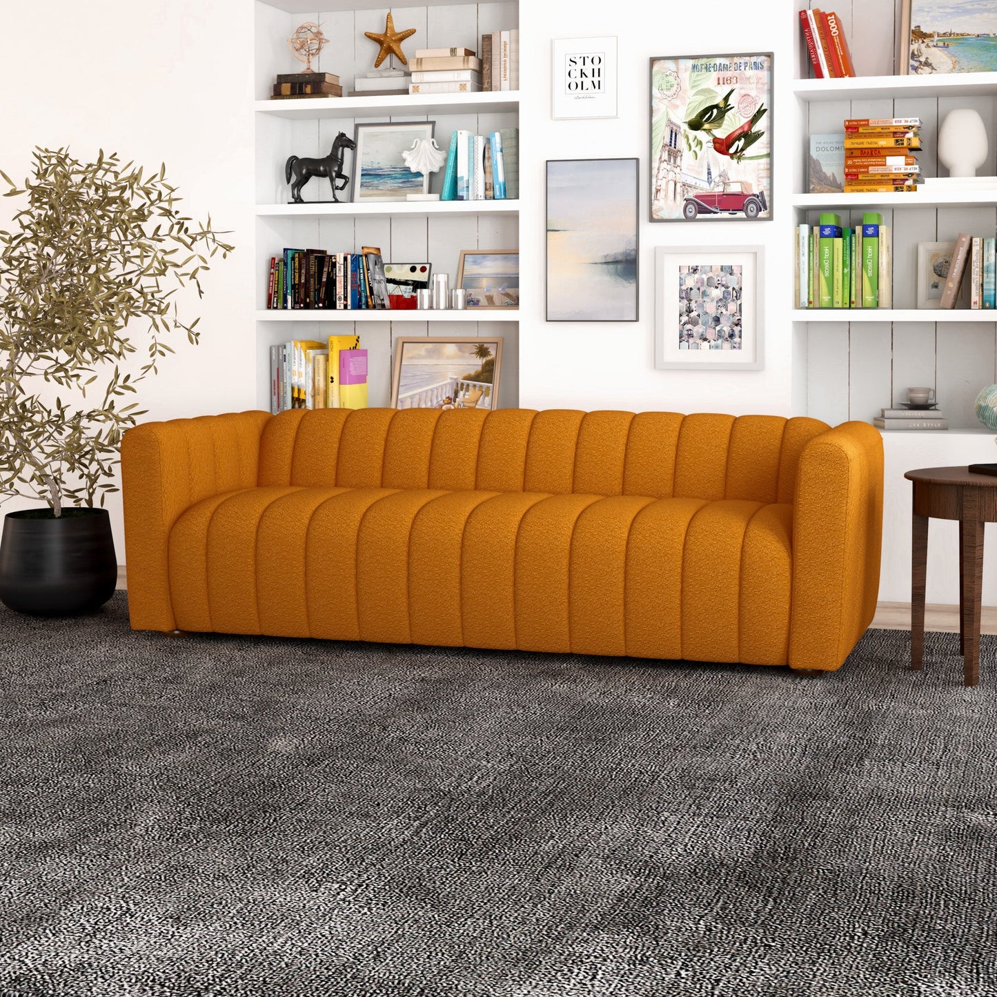 Clara Sofa (Burnt Orange Boucle)