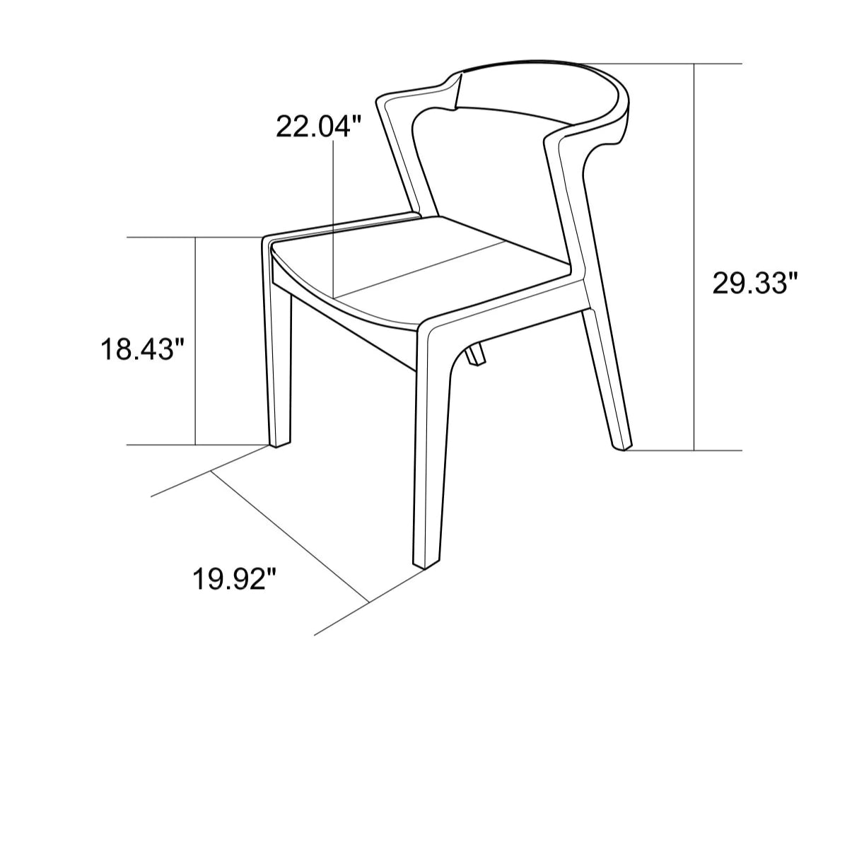 Reggie Dining Chair (Black Leather)