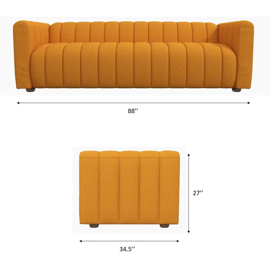 Clara Sofa (Burnt Orange Boucle)