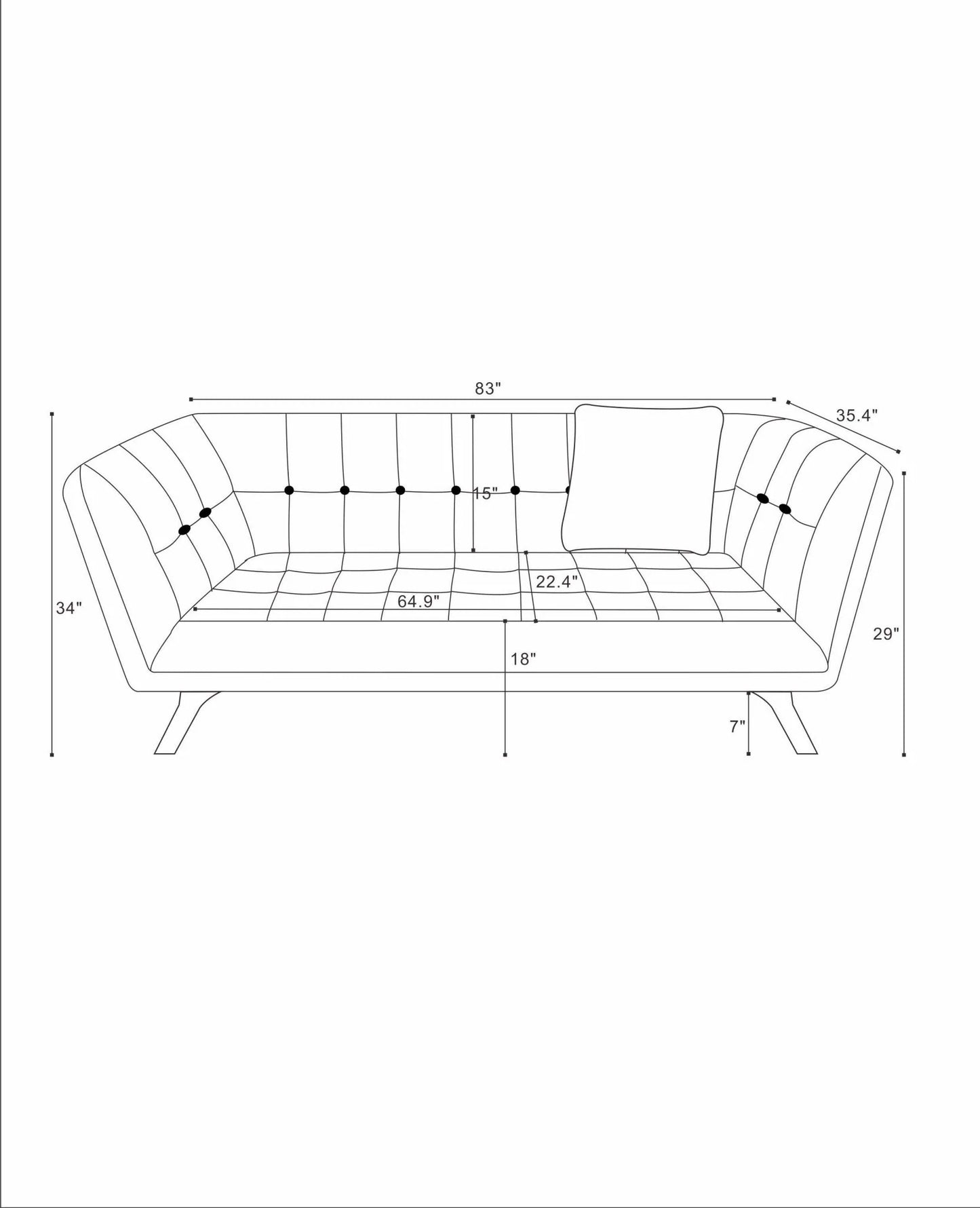 Kano Leather Sofa (84" - Cognac)