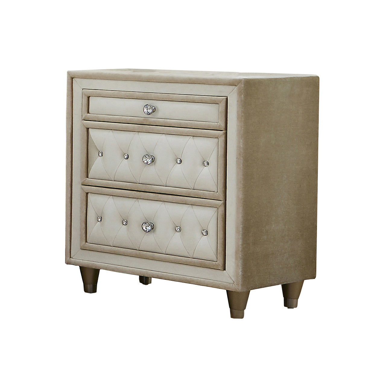 Antonella Upholstered Tufted Bedroom Set Ivory And Camel - 223521
