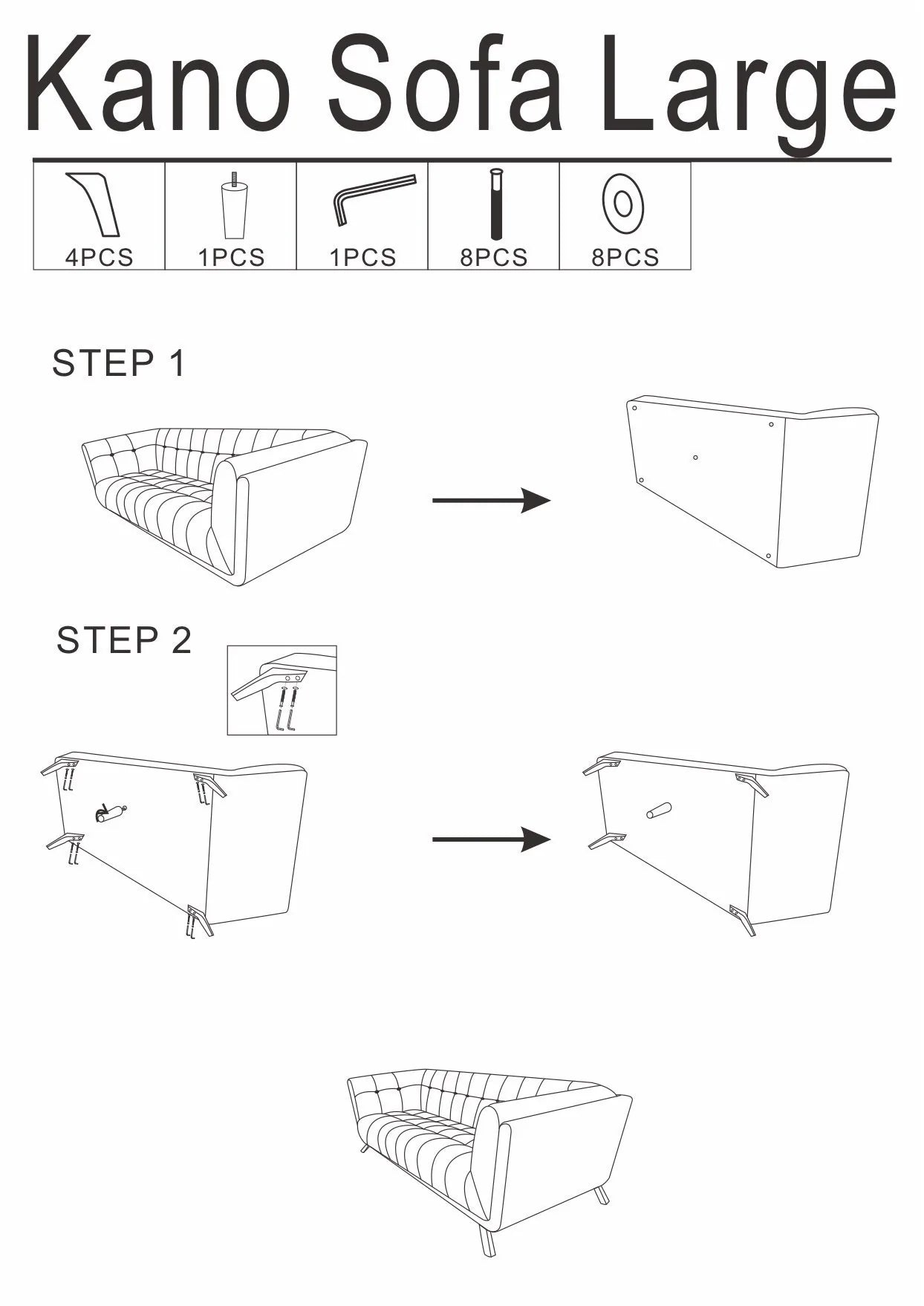 Kano Leather Sofa (84" - Cognac)