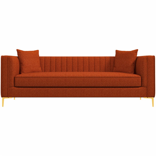Kendra Red Boucle Sofa 84"