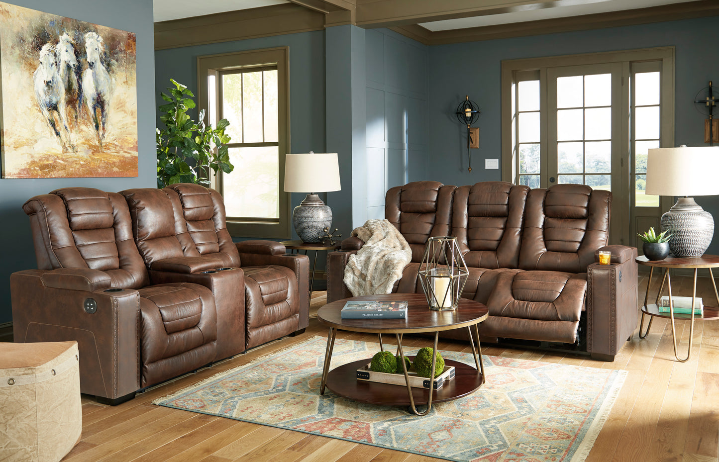 Owner's Box Sofa and Loveseat - PKG007281