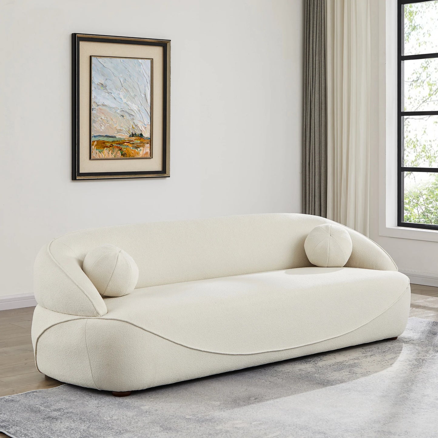Brody Sofa (White Boucle Fabric)