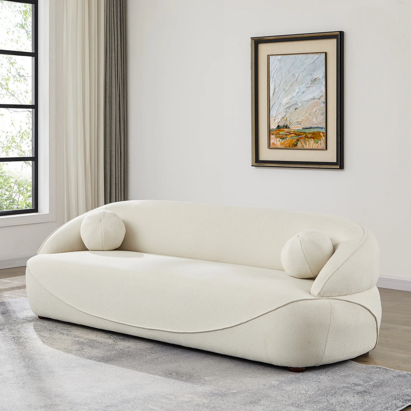 Brody Sofa (White Boucle Fabric)