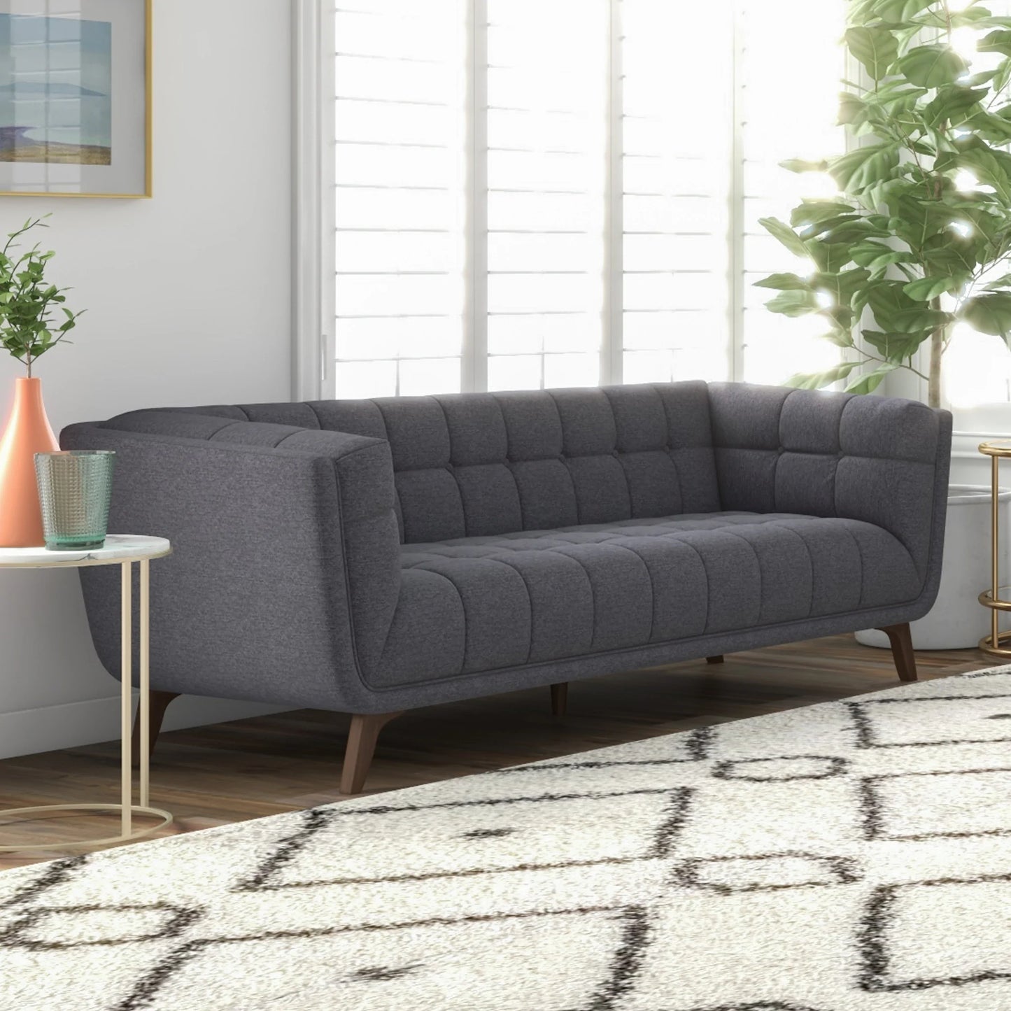 Kano Large Seaside Gray Fabric Sofa