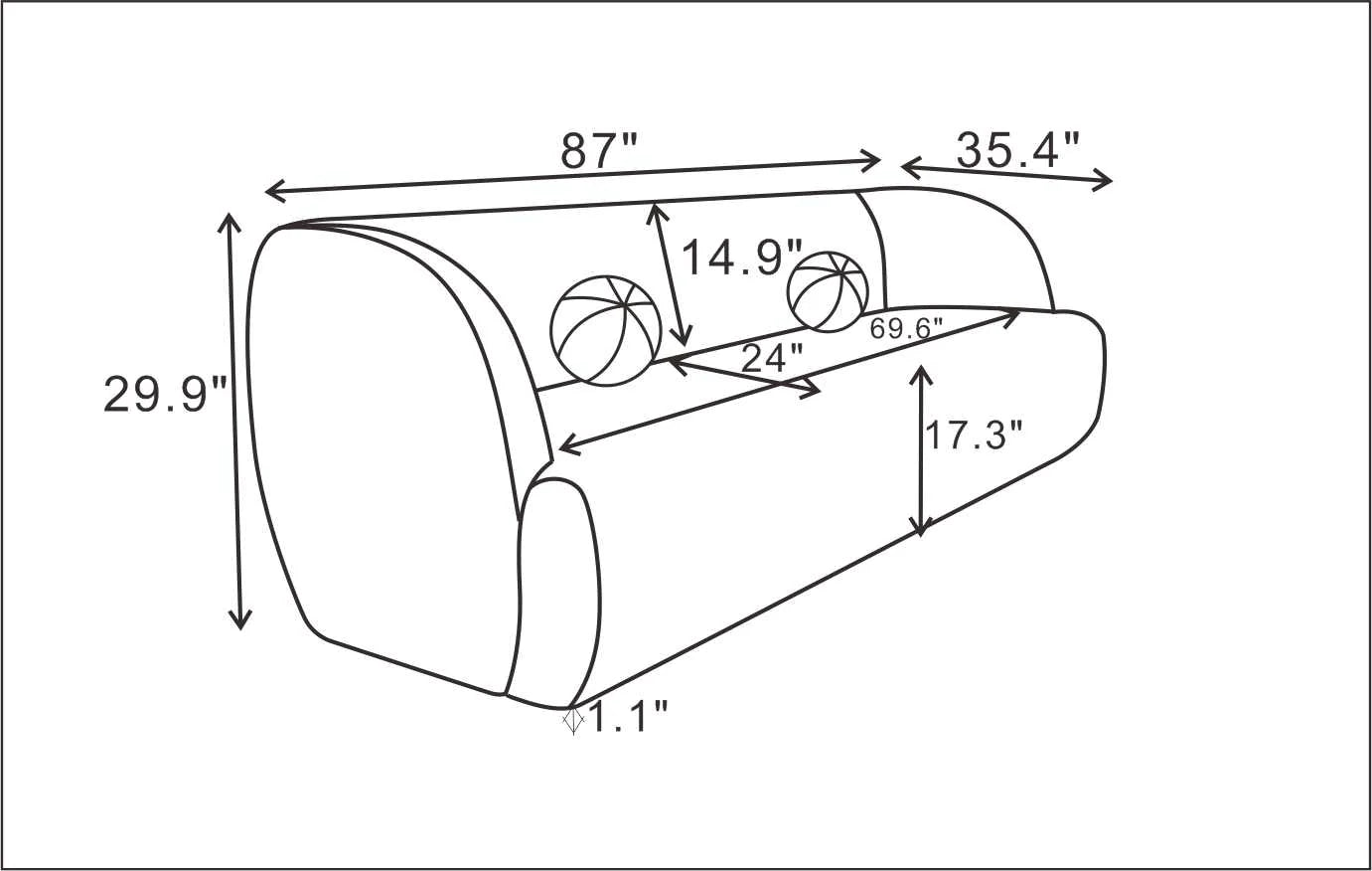 Quinn Sofa (Burnt Orange Boucle)