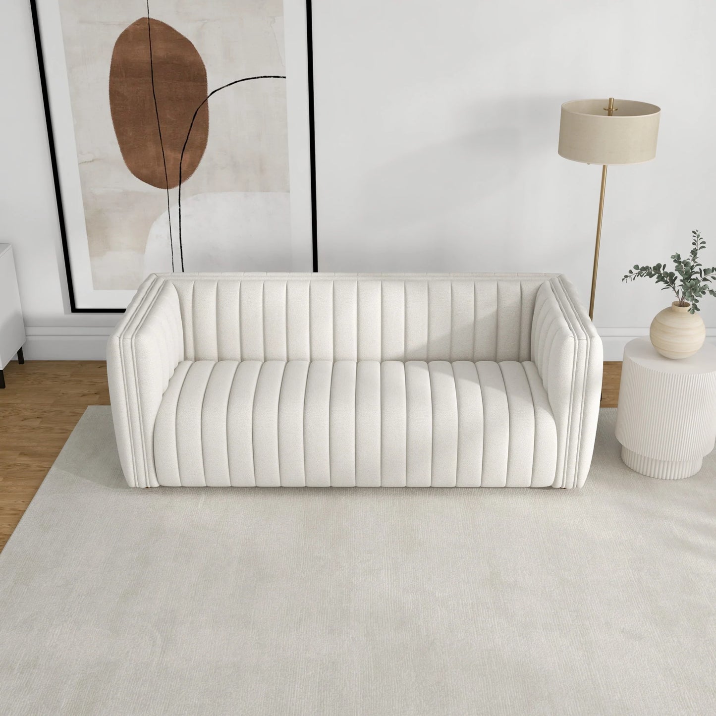Rosslyn Sofa (White Boucle Fabric)