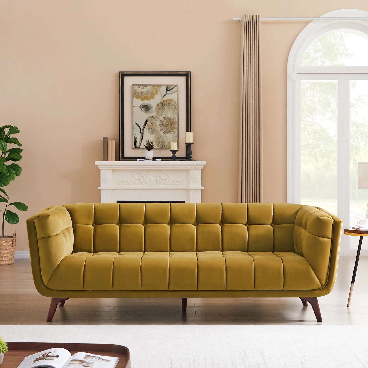 Kano Large Gold Velvet Sofa
