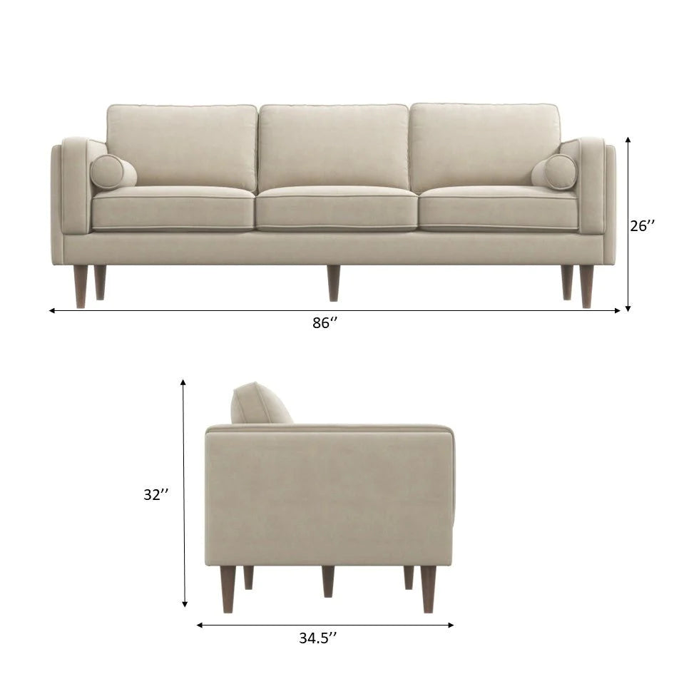 Fordham Sofa (Beige Velvet)