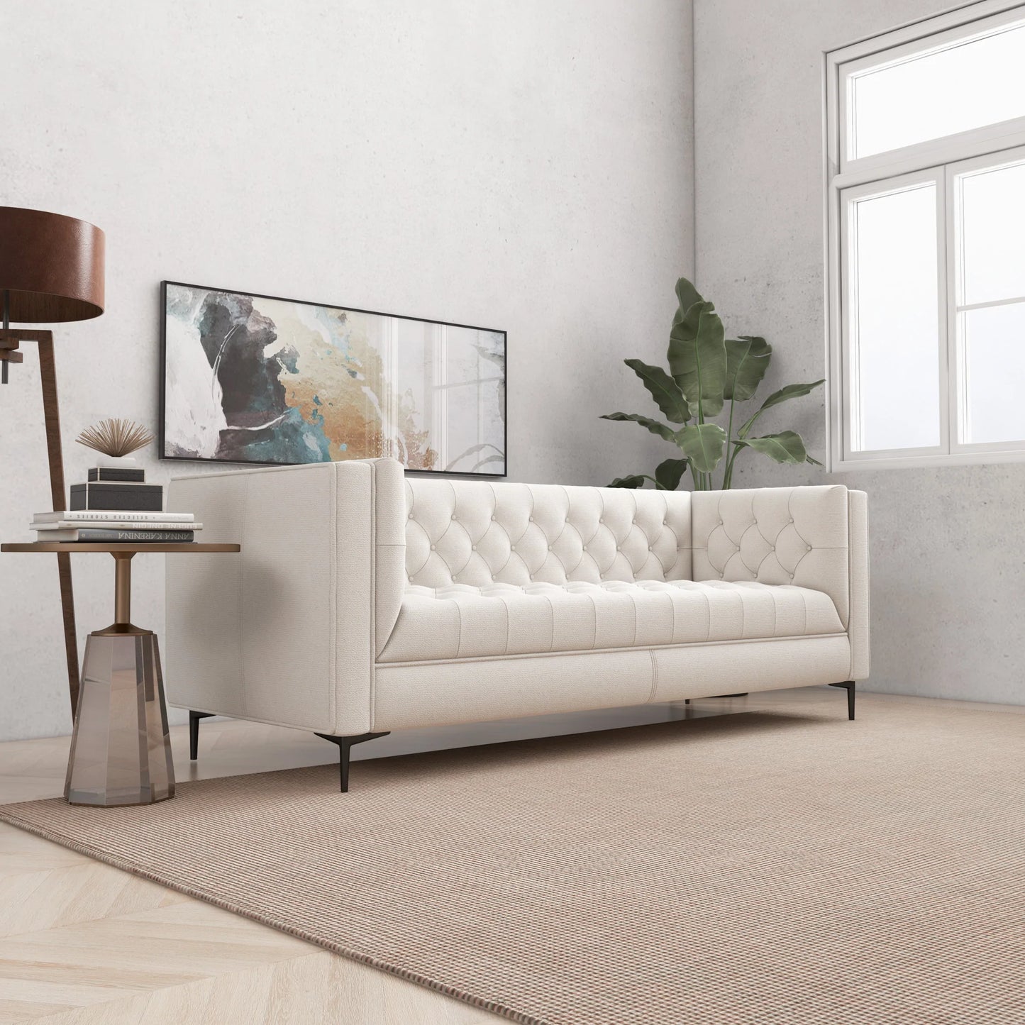 Houston Beige Boucle Modern Sofa
