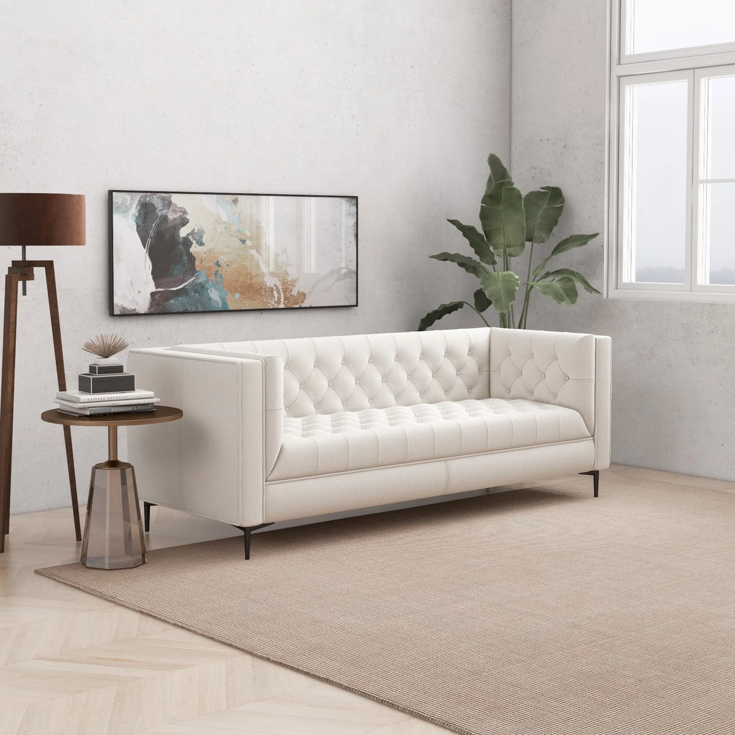 Houston Beige Boucle Modern Sofa