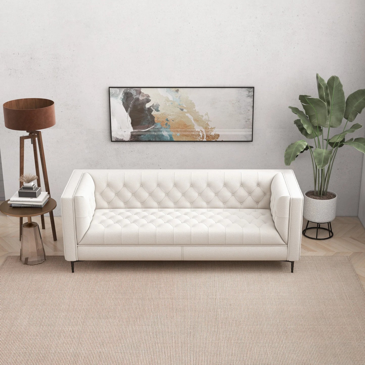 Houston Beige Boucle Modern Sofa
