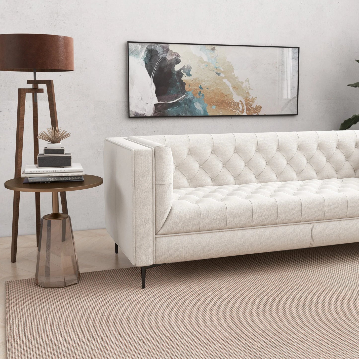 Houston Beige Boucle Modern Sofa