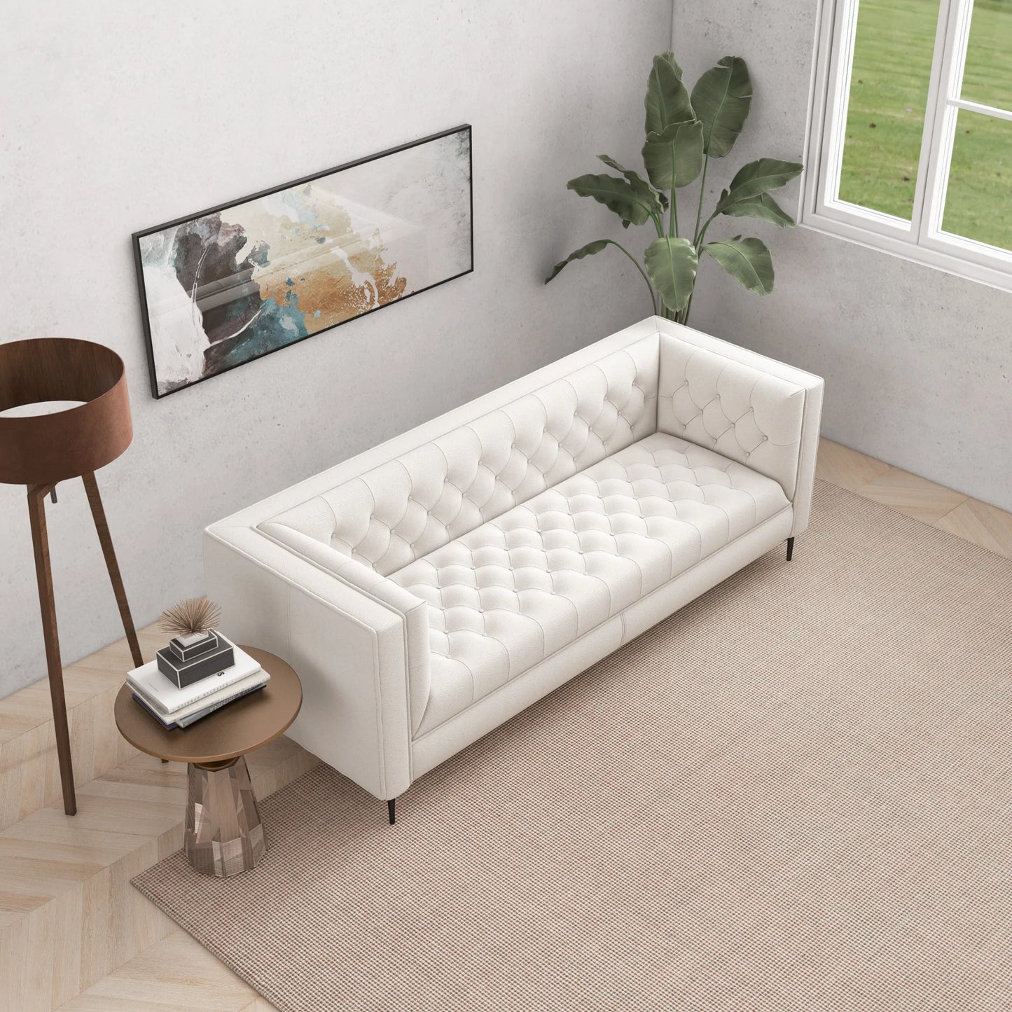 Houston Beige Boucle Modern Sofa