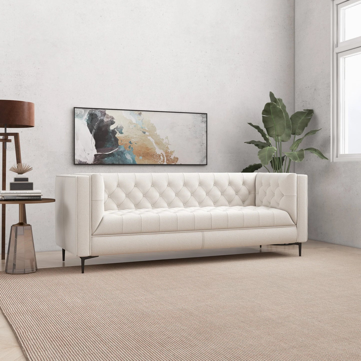Houston Beige Boucle Modern Sofa