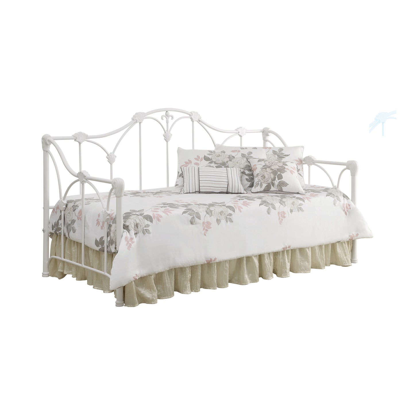 Twin Metal Daybed With Floral Frame White - 300216