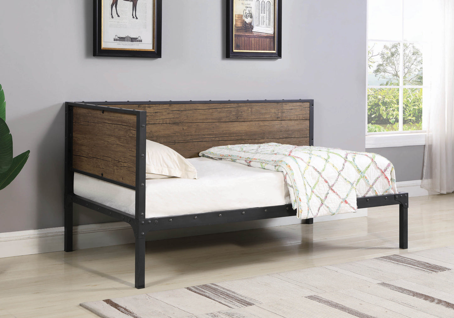 Getler Daybed Weathered Chestnut And Black - 300836